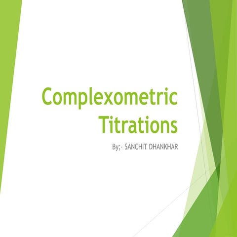 Complexometric titrations- Pharmaceutical Analysis