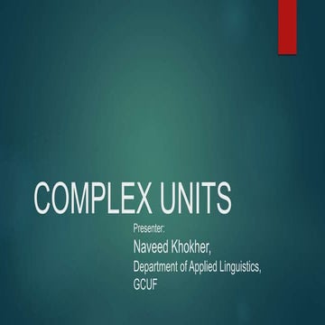 Complex units