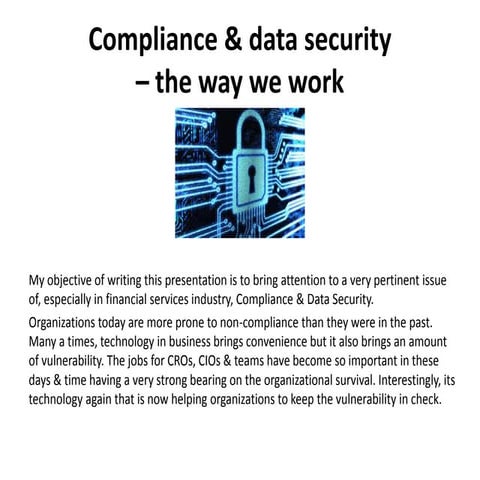 Compliance & data security – the way we work