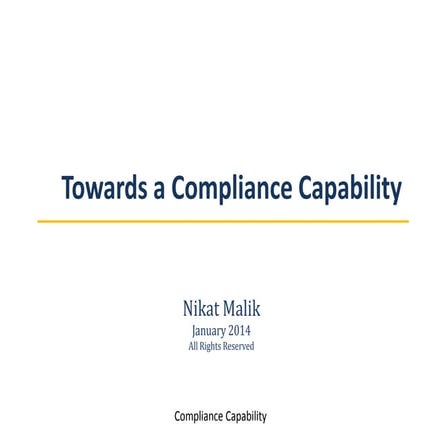Compliance Capability