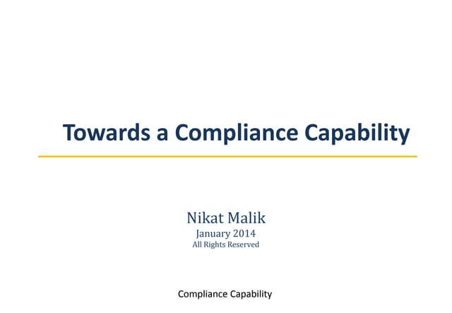 Compliance Capability