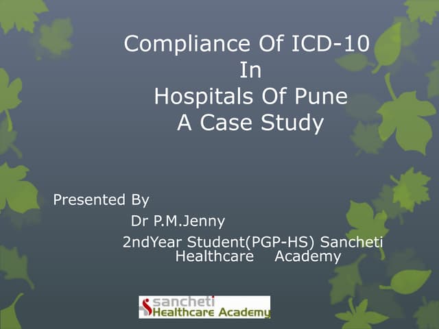 Compliance of icd 10 in hospitals of pune 