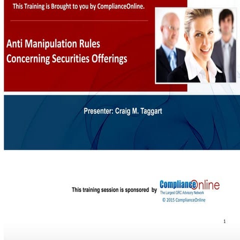 Compliance online ppt format 2015 anti manipulation rules concerning securities offerings 8.12.2015