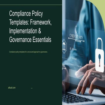 Compliance Policy Templates Framework, Implementation & Governance ...