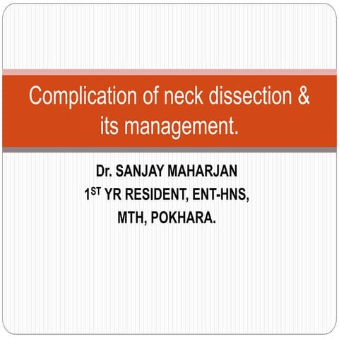 Complication neck dissection