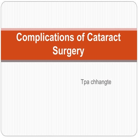 Complications of cataract surgery