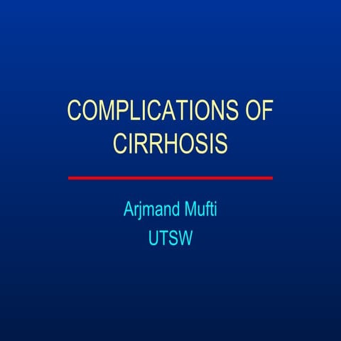 Complications of cirrhosis review