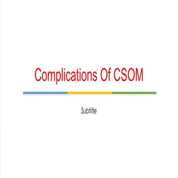 Complications of csom  Dr.sithanandha Kumar,29.02.2016