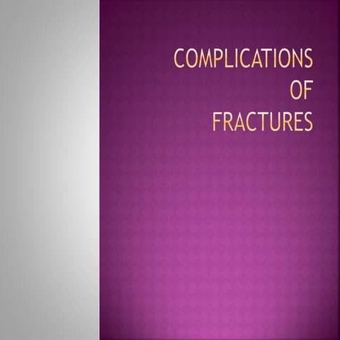 Complications of fractures