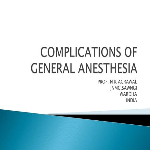 Complications of general anesthesia