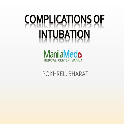 Complications of intubation | PPTX