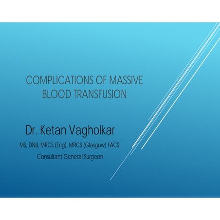Complications of massive blood transfusion | PDF