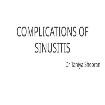 complications of rhinosinusitis. From Scott Brown.