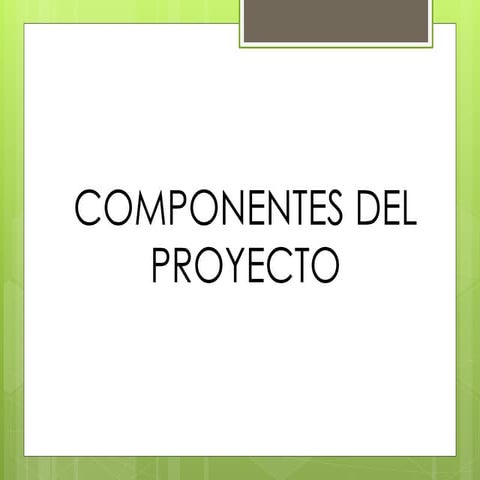 Componenetes del proyecto, introduccion, justificacion, objetivos, marco teor...