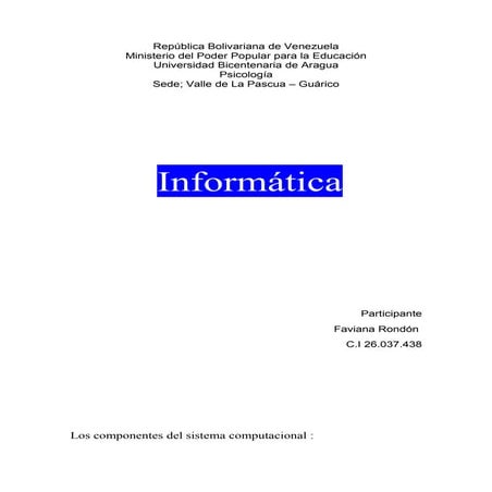 Componentes basicos del computador