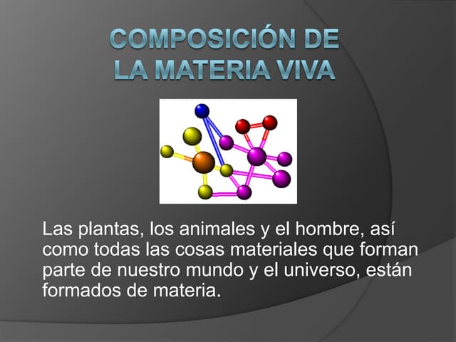 Componentes de la materia viva | PPT