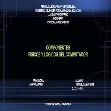 Componentes físicos y lógicos del computador