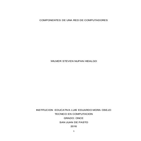 Componentes de una red de computadores