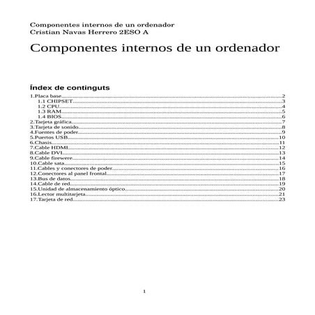 Componentes internos de un ordenador