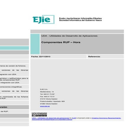 UDA-Componentes RUP. Hora
