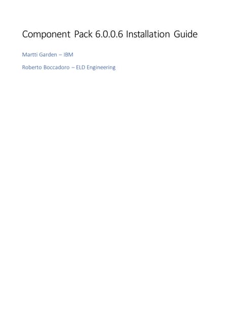 Component pack 6006 install guide