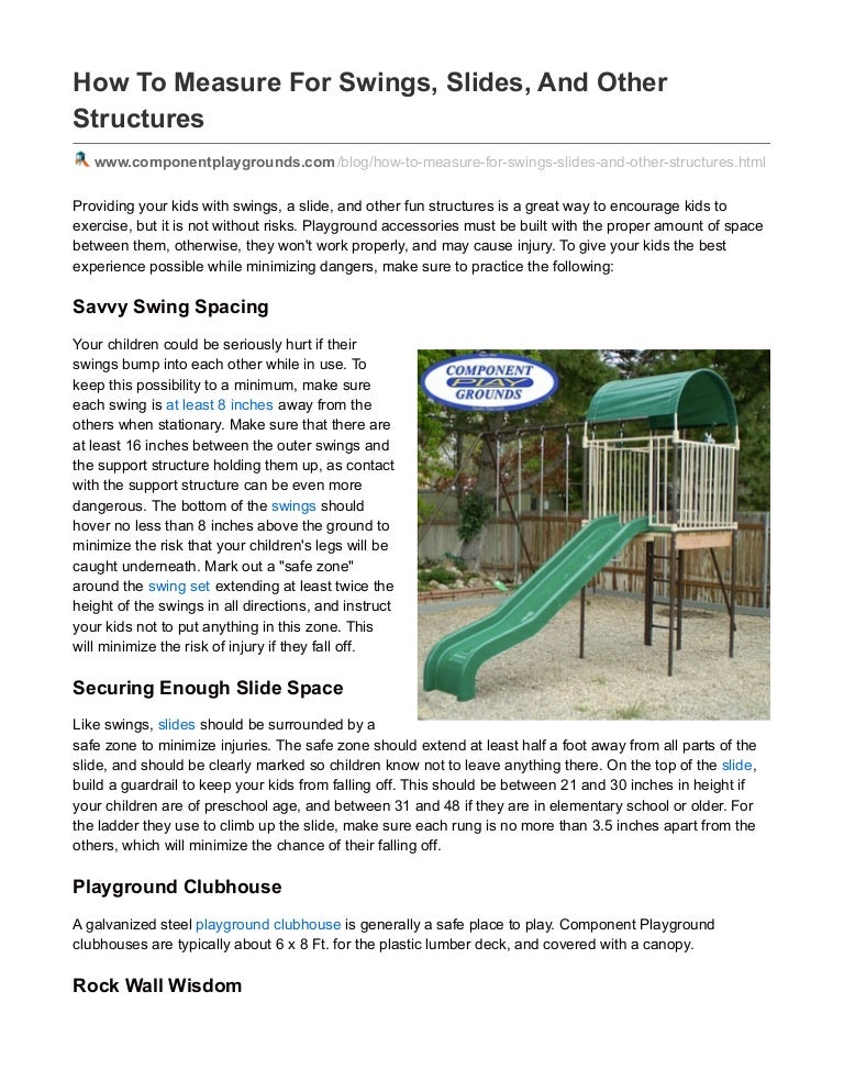 How To Measure Swings, Slides, And Other Structures