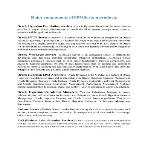 Hyperion Components and It`s work