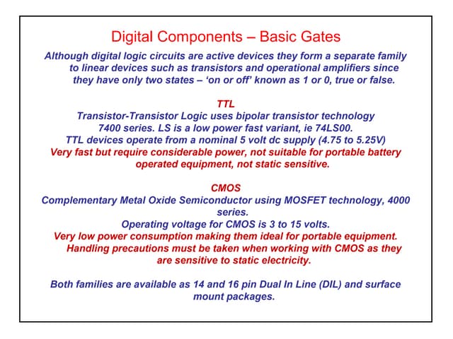Components   logic gates