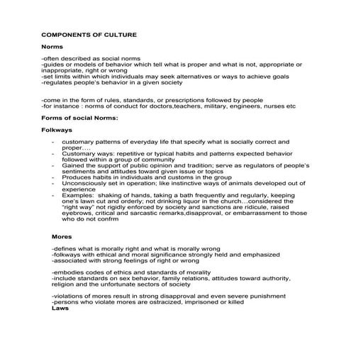 Components Of Culture