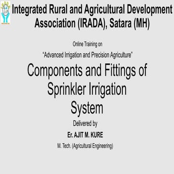 Components and fittings of sprinkler irrigation system