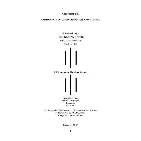 Components of a good corporate governance - A full report