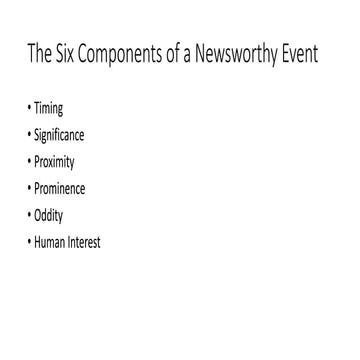 Components of a newsworthy event