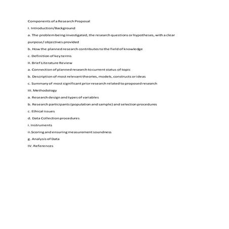 Components of a research proposal