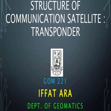 Components of a satellite communication system transponder