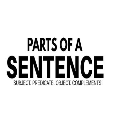 COMPONENTS OF A SENTENCE: Subject, predicate, direct and indirect objects, an...