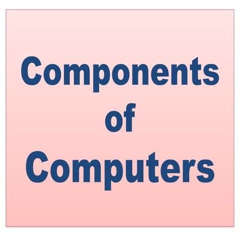 Components of Computer System: Input, Output Devices, CPU, Memory ...