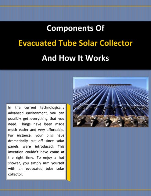 Working Principle of Solar Water Heater | PPT