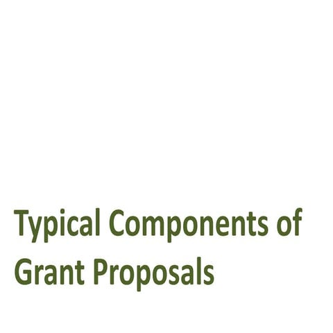 Components of Grant Proposals