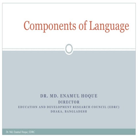 Dr. M. Enamul Hoque- Components of language  