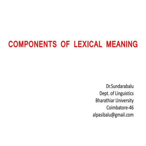 Components of lexical meaning | PPTX