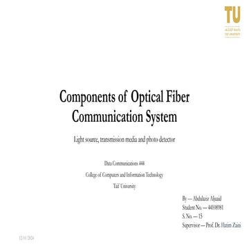 Components of Optical Fiber Communication System