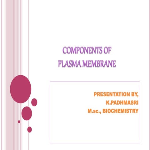 Components of plasma membrane | PPTX