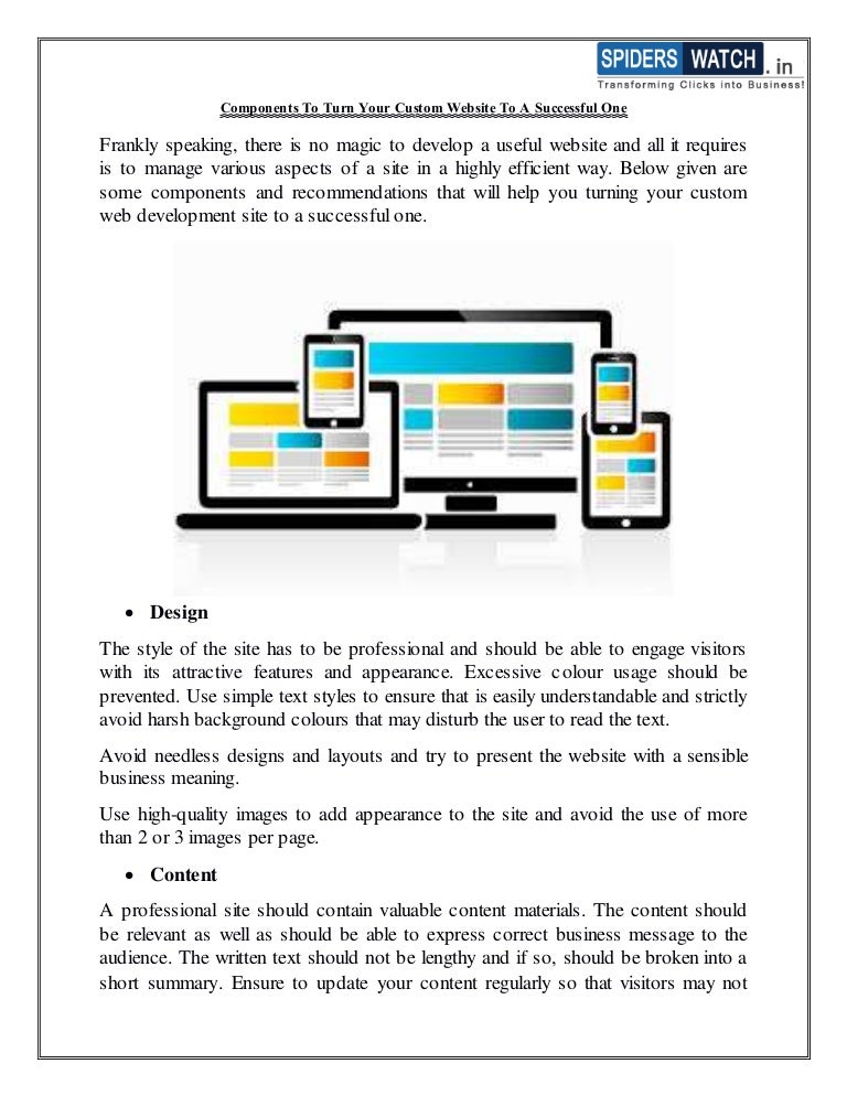 Components To Turn Your Custom Website To A Successful One