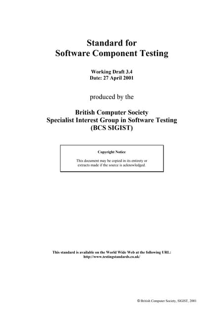 Component testing