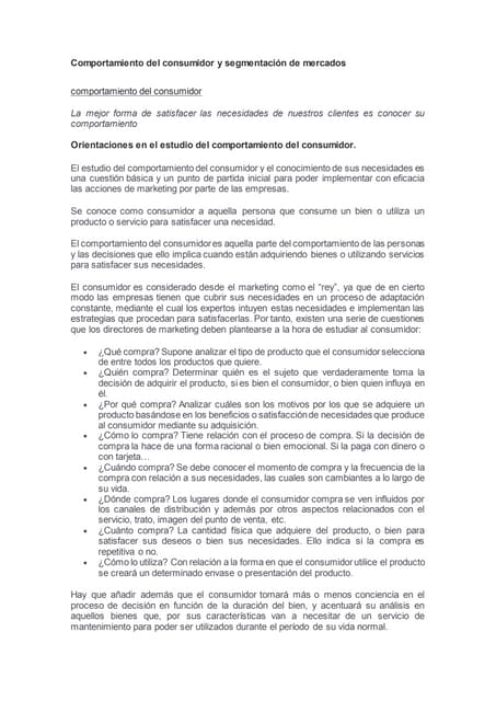 Estrategias de influencia en el comportamiento del consumidor | PDF