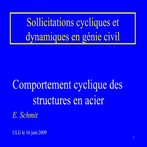 Comportement cyclique acier | PPT