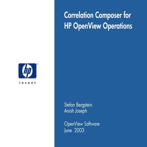 Correlation Composer for HP OpenView Operations