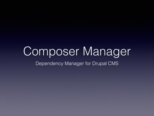 Composer manager module for Drupal