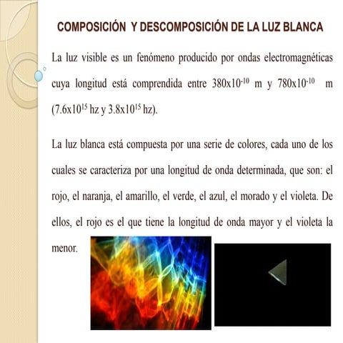 Composición y descomposición de la luz blanca