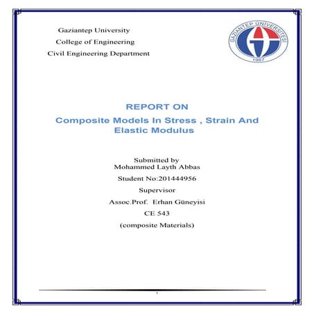 Composite models in stress , strain and elastic modulus | PDF